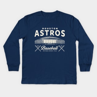 Vintage Houston Astros by Buck Tee Kids Long Sleeve T-Shirt